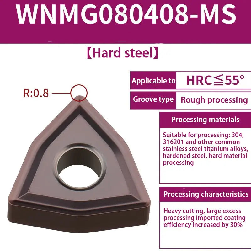 72-WNMG080404/08 Peach-shaped external turning tool head Shandong Denso Pricision Tools Co.,Ltd.